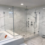 custom glass shower door installation bathroom renovation